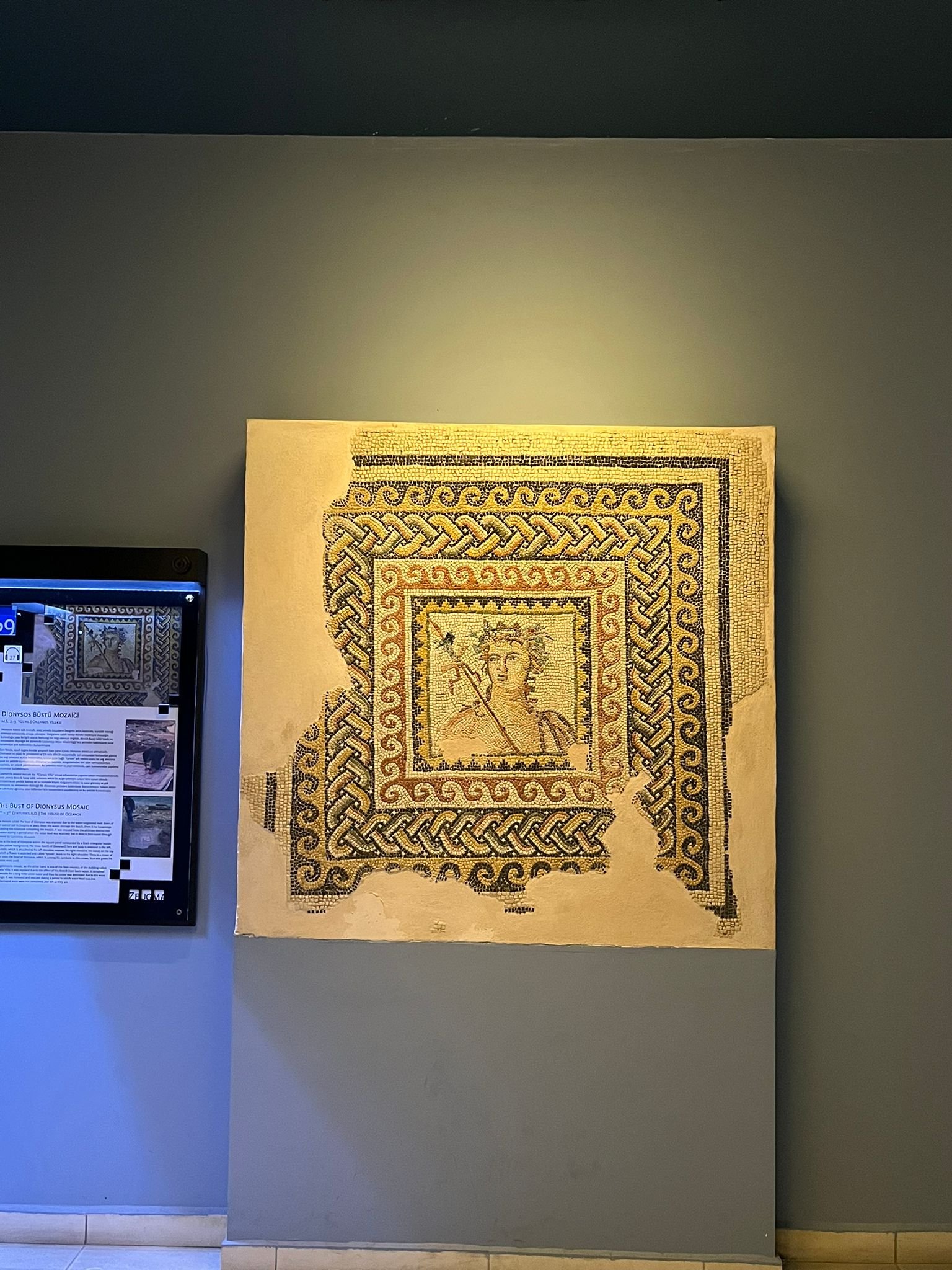 Dionysus Bust Mosaic / Zeugma Museum, Gaziantep