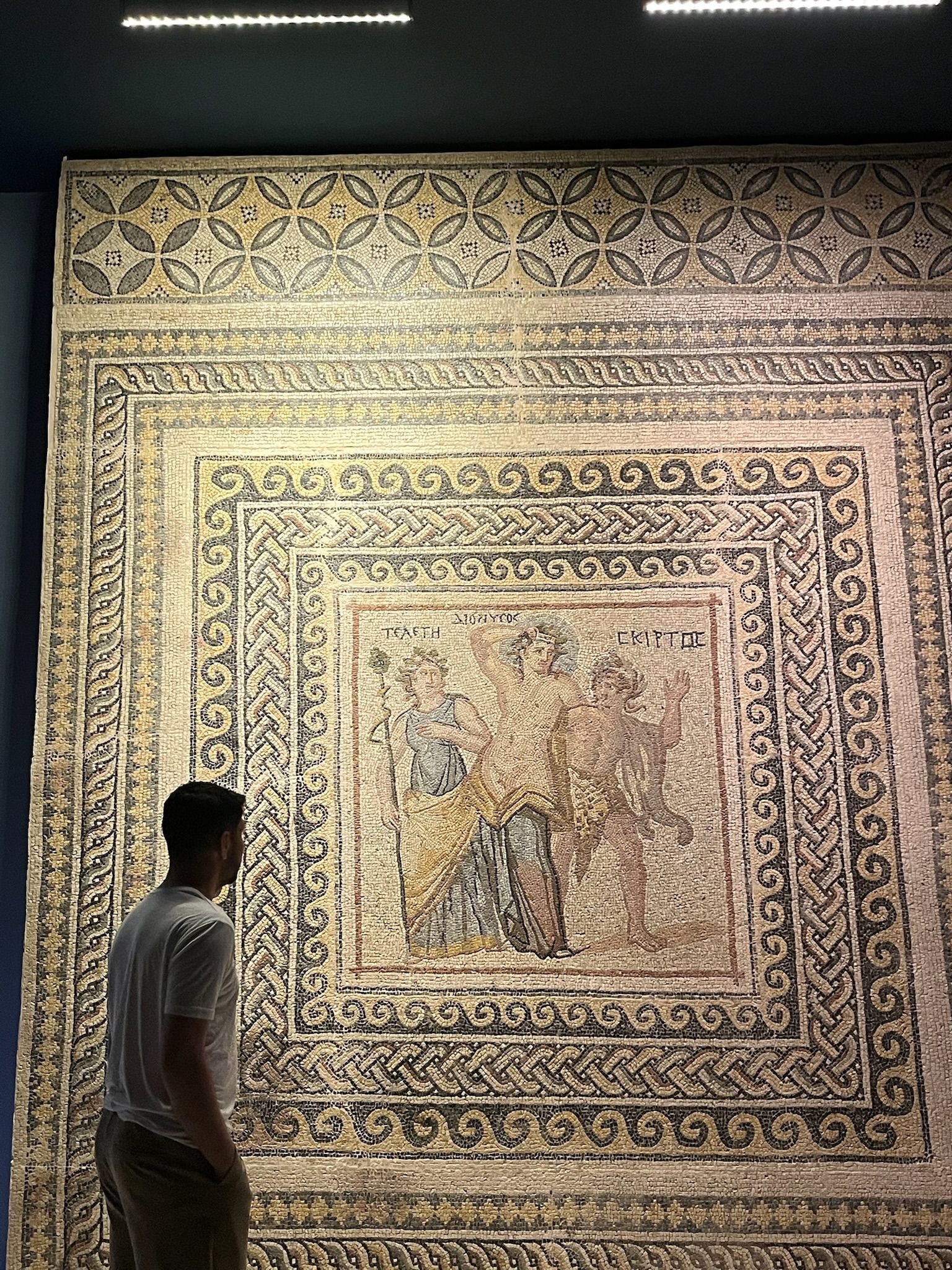 Telete, Dionysus, and Skyrtos Mosaic / Zeugma Museum, Gaziantep